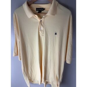 Knights of the Round Table Mens XL Polo Shirt Pale Yellow Short Sleeve Logo